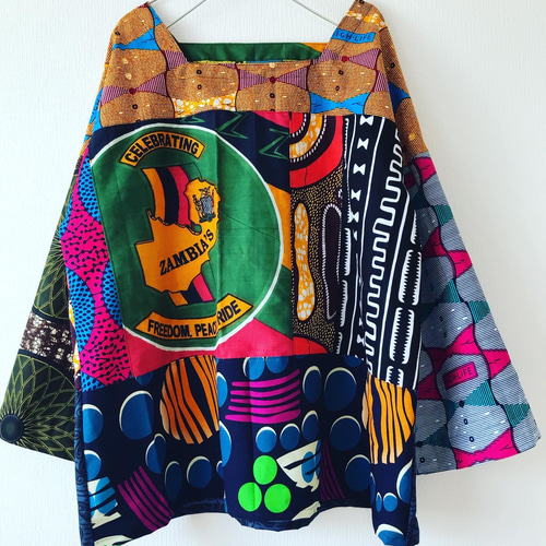 アフリカンバティックのかけら集めて プルオーバー アフリカンバティックのかけら集めてプルオーバー ブラウス