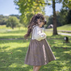 トリプルガーゼ　フリル襟ブラウス　くすみピンク　80cm くるみ服 6枚目の画像