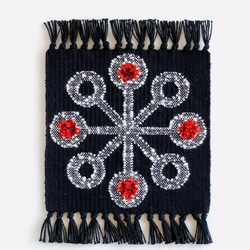 手染め×手織りの布　ミニマット＊１２㎝×１２㎝ 5枚目の画像