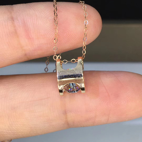 newカラー】輝く モアサナイト ダイヤ ネックレス k18YG ネックレス  