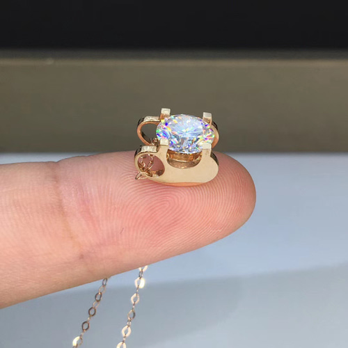 newカラー】輝く モアサナイト ダイヤ ネックレス k18YG ネックレス  