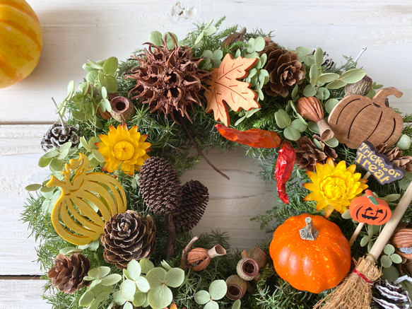木の実のハロウィンリース 3枚目の画像