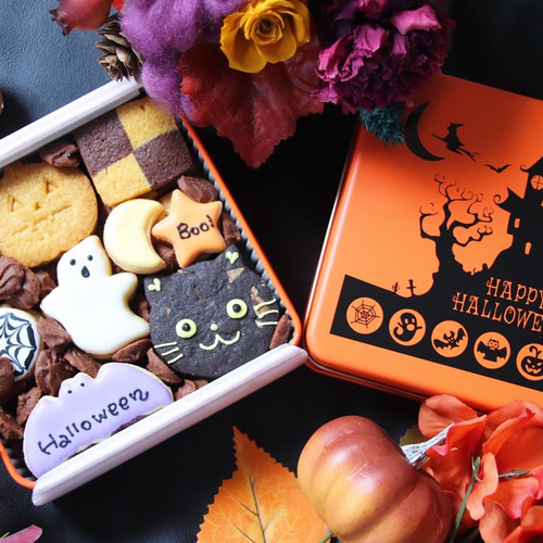 ハロウィンクッキー缶⭐︎完売 ハロウィンアイシングクッキー缶 | mineeeette (ミネット)｜宮崎