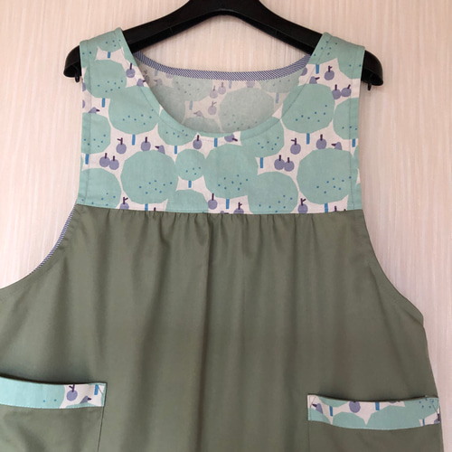 北欧風 グリーン エプロン 保育士 介護士 ガーデニング エプロン