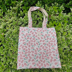 ピンク　小花　可愛い 綿 キャンパス トートバッグ 肩掛けバッグ ハンドバッグ 韓国バッグ 3枚目の画像