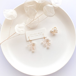 [creema 限定] 珍珠樹枝配飾套裝 耳環/耳環] [秋季福袋] 第1張的照片
