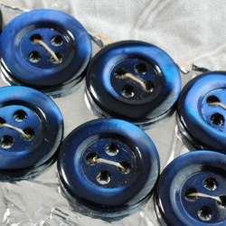 アンティークボタン シェルボタン 貝ボタン 1.7㎝ 青色系 6枚目の画像