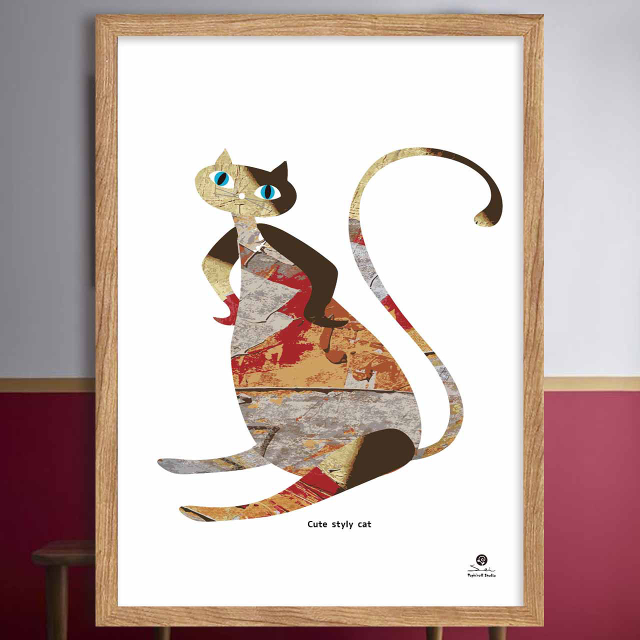 Art cat　イラスト　ポスター　A4 A3 A2 A1　アートポスター　アート/sei/新着順  結婚祝い　1856