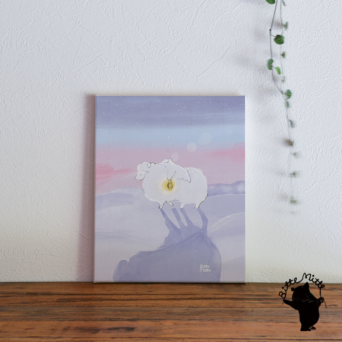 アートパネル 星 ヒツジ 癒し ファブリックパネル