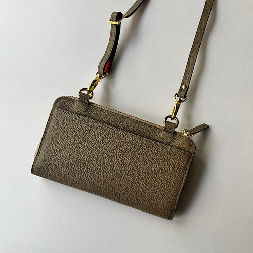 本革 超軽量260グラム お財布ショルダー スマホショルダー バイ