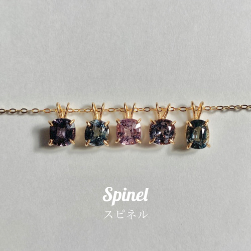 天然石ピアス 14kgf パープルアゲート スピネル 14kgf】全5種 天然スピネル クッションカット 天然石 ネックレス