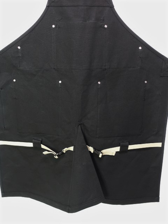 (黒×黒)帆布エプロン2型・首掛けタイプ　Ｍ・Ｌサイズ 13枚目の画像