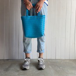 洗えるカゴバッグ パサールバッグ（ハード）／S／スカイブルー／PASAR BAG かごバッグ エコバッグ 3枚目の画像