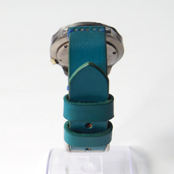 腕時計ベルト 腕時計バンド 牛革レザー 16mm〜20mmのラグ幅で制作 スカイブルー 空色 8枚目の画像