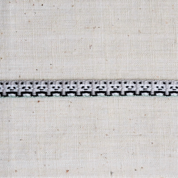 パンダ三分紐　グレー　手織りの帯締め　オプションで長尺が選べます 1枚目の画像