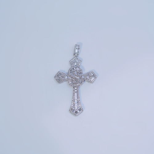 クロスモチーフ 天然ダイヤモンドペンダントトップk18 ペンダント  