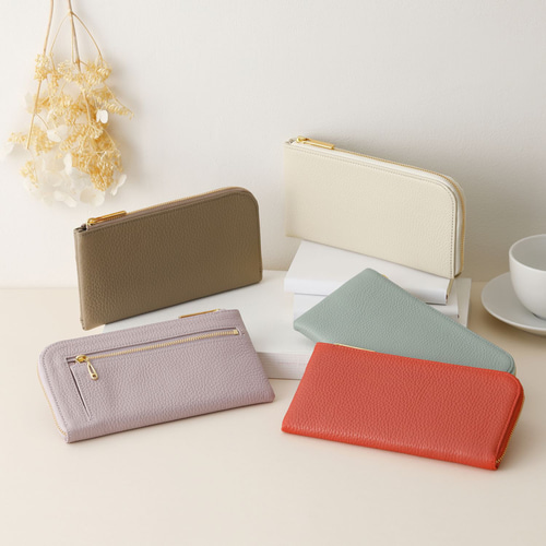 イタリアンレザー L字ファスナー 長財布 上質レザーの柔らかく薄いお