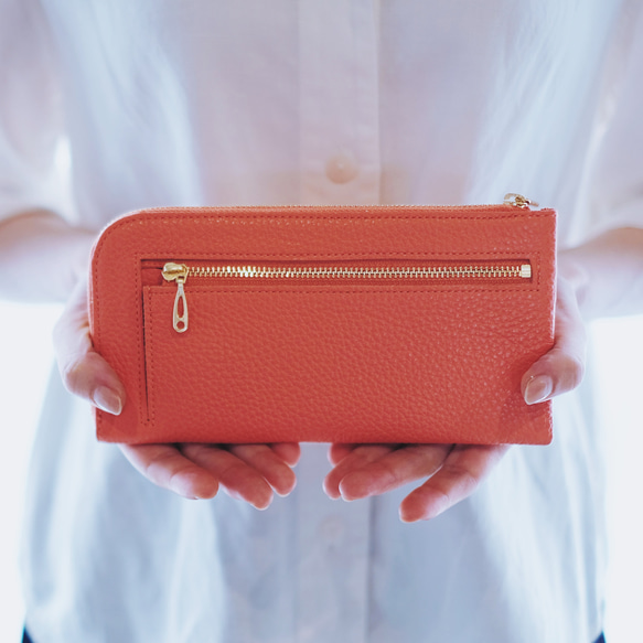 イタリアンレザー L字ファスナー 長財布 上質レザーの柔らかく薄いお
