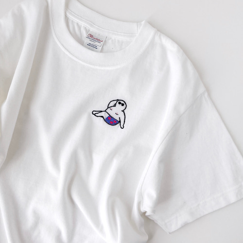 ワンポイント刺繍Tシャツ(グラビアおじさん・ハート) Tシャツ UPPER