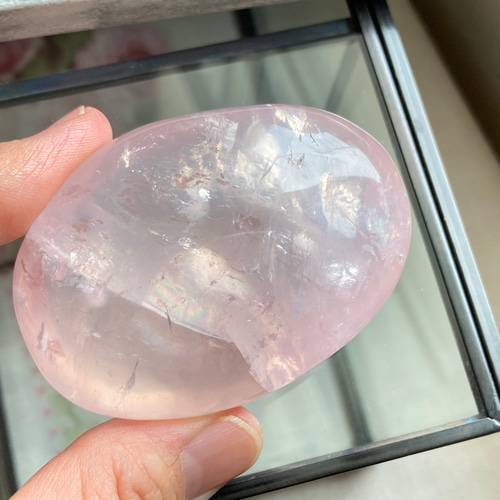 ローズクォーツパームNo.532ぷっくり♡♡ ローズクォーツぷっくり