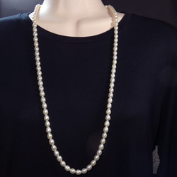 本真珠 パールロングネックレス 約80cm 照り光沢抜群yumi 3枚目の画像