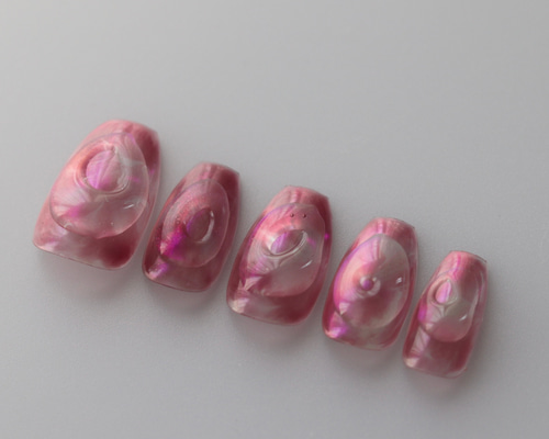 オーロラ ネイルチップ ニュアンスぷっくりちゅるん夏波模様フラッシュno.81 b8915a710263aee823cc0a79a39dcf