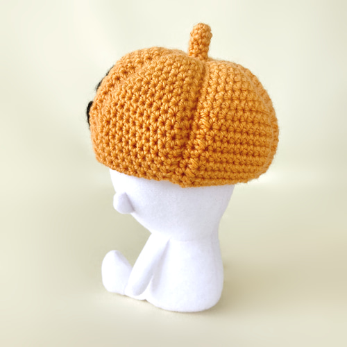ぬい用ジャックオランタン帽子＊手編みニット＊送料無料 あみぐるみ