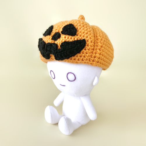 ぬい用ジャックオランタン帽子＊手編みニット＊送料無料 あみぐるみ