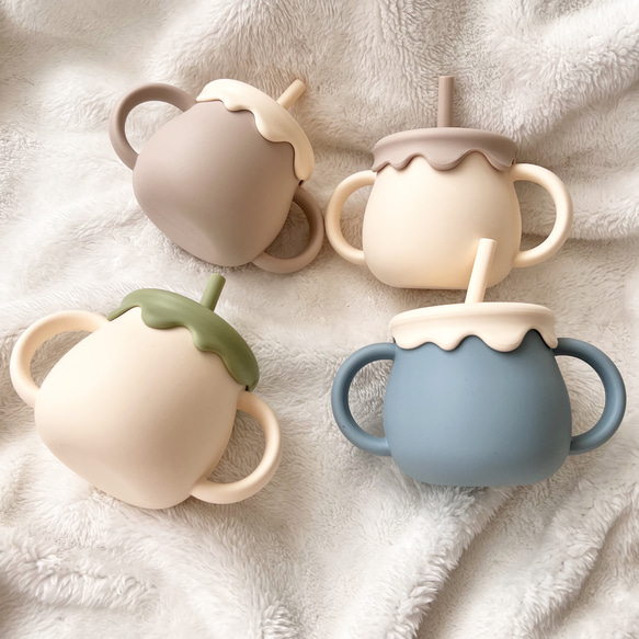 3way はちみつストローマグ ベビー シリコン スナックカップ