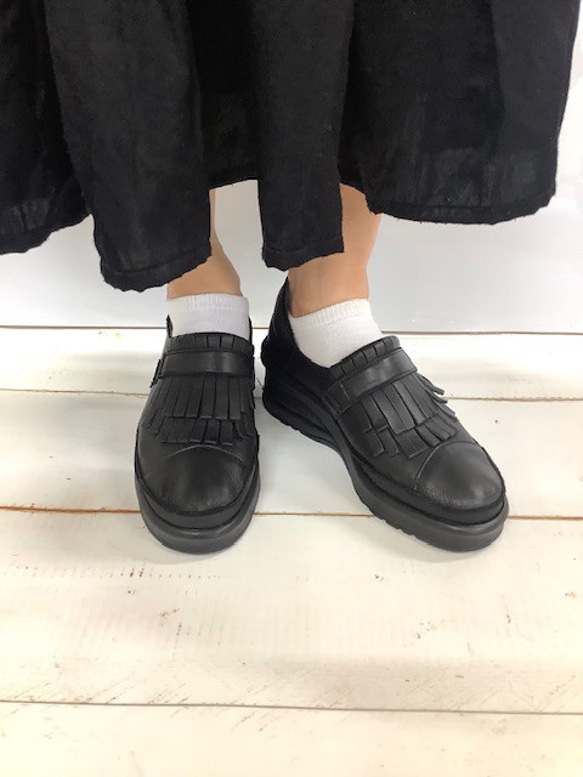 【再々入荷♬】履いたそばから足に馴染む♪厚底のキルト付きスリッポンシューズMC-48 1枚目の画像