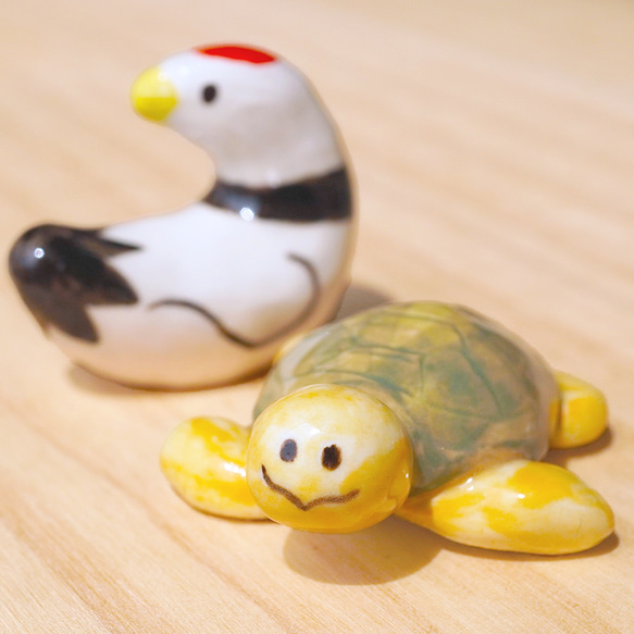 敬老の日]鶴と亀の箸置きセット[ペア 陶器] 箸・箸置き chopiandchoco