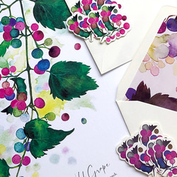 思い出の野ぶどう 詰め合わせ♡(ポスター・レターセット・フレークシール) 秋の福袋 13枚目の画像