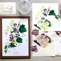 思い出の野ぶどう 詰め合わせ♡(ポスター・レターセット・フレークシール) 秋の福袋 4枚目の画像