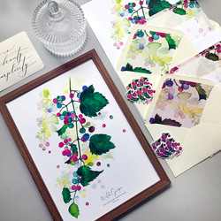 思い出の野ぶどう 詰め合わせ♡(ポスター・レターセット・フレークシール) 秋の福袋 12枚目の画像