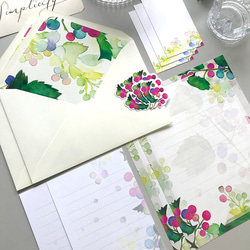 思い出の野ぶどう 詰め合わせ♡(ポスター・レターセット・フレークシール) 秋の福袋 9枚目の画像