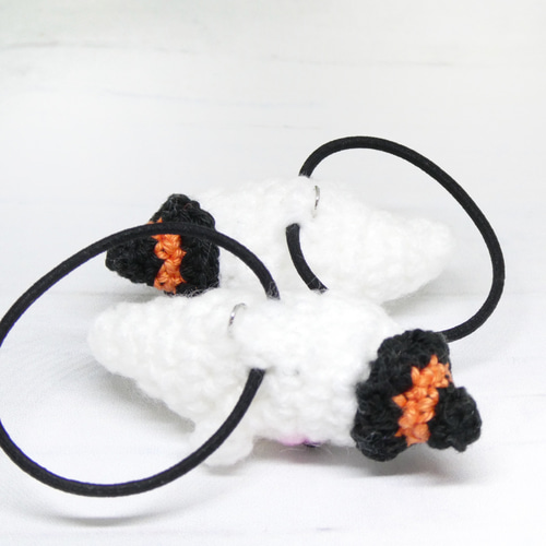 ゴム交換可能〉おばけくん かぎ針編み あみぐるみ ヘアゴム 雑貨