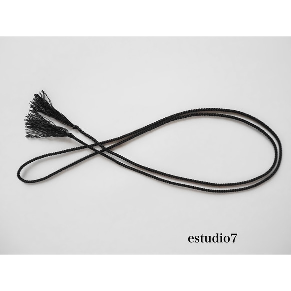 手組み組紐シルクコードネックレス(黒・ラピスブルー・茶・赤