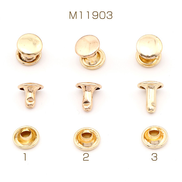 M11903-1  150套  カシメ ゴールド  3X（50セット） 1枚目の画像