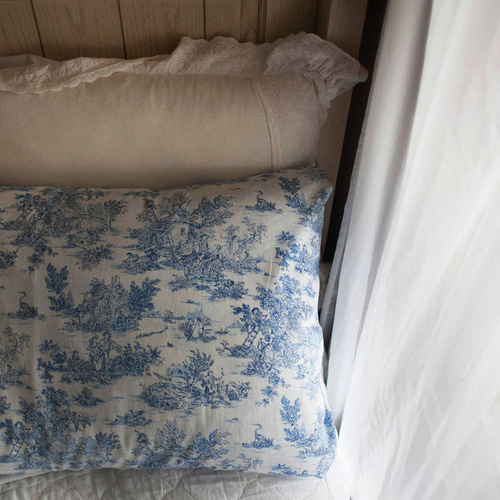 ハンドメイド＊トワルドジュイ×antiqueチェコリネン＊リバーシブル8WAY フランス名画風 アンティーク トワルドジュイ パープル コットン