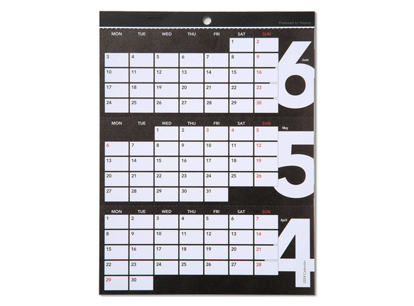 ３ヶ月卓上カレンダー 3's Calendar（スリーズカレンダー）2024（月曜始まり） 12枚目の画像