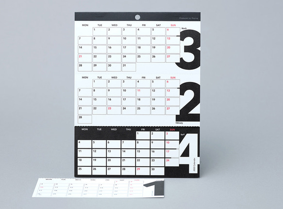 ３ヶ月卓上カレンダー 3's Calendar（スリーズカレンダー）2024（月曜始まり） 1枚目の画像