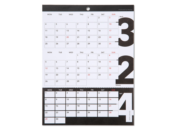 ３ヶ月卓上カレンダー 3's Calendar（スリーズカレンダー）2024（月曜始まり） 11枚目の画像