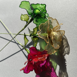 ホの花【green】#ディップフラワー#ディップアート#アメリカンフラワー 6枚目の画像