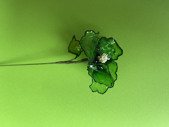 ホの花【green】#ディップフラワー#ディップアート#アメリカンフラワー 2枚目の画像