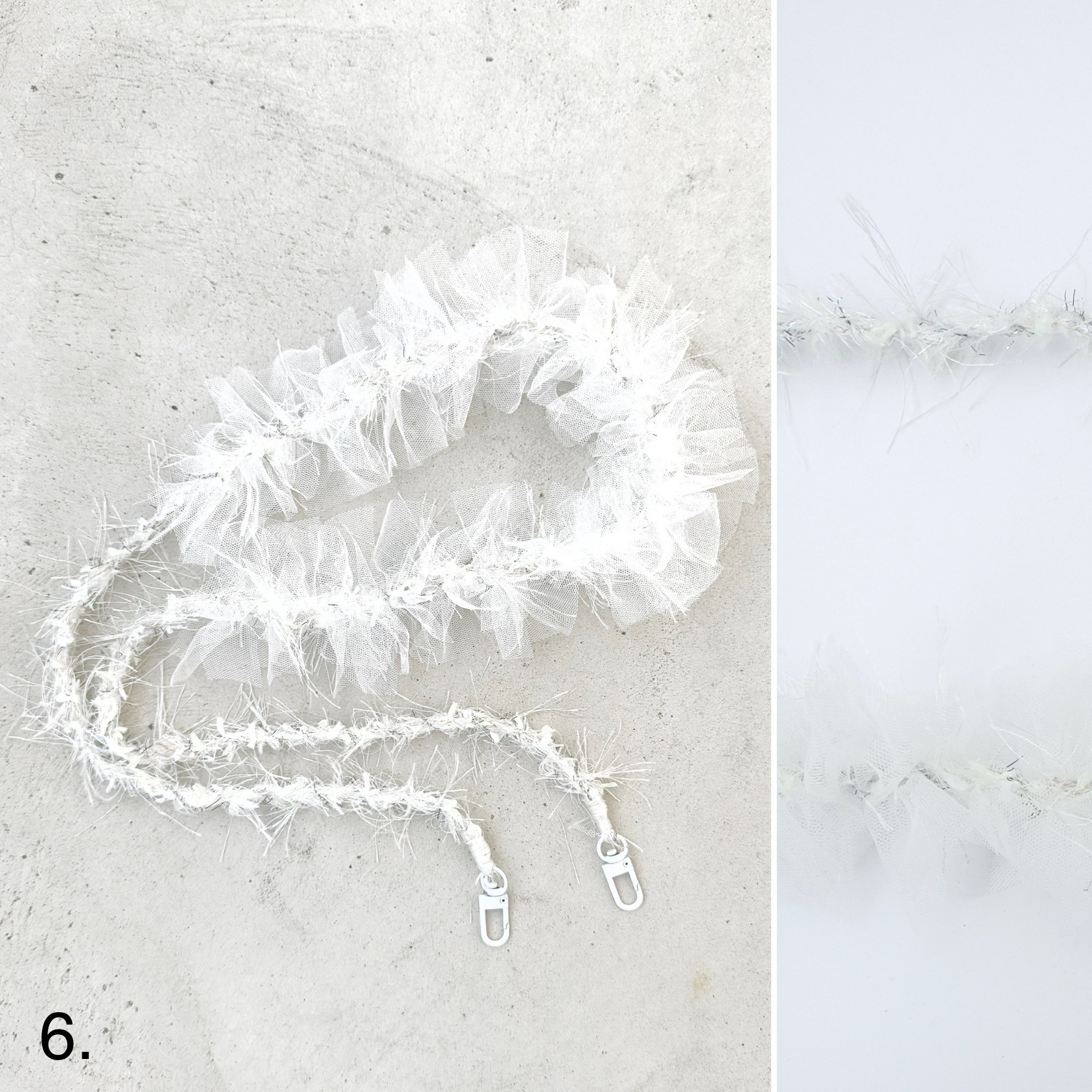 【丈夫で ふわふわ! 携帯ストラップ】BIGフリル スマホショルダー ショルダーストラップ