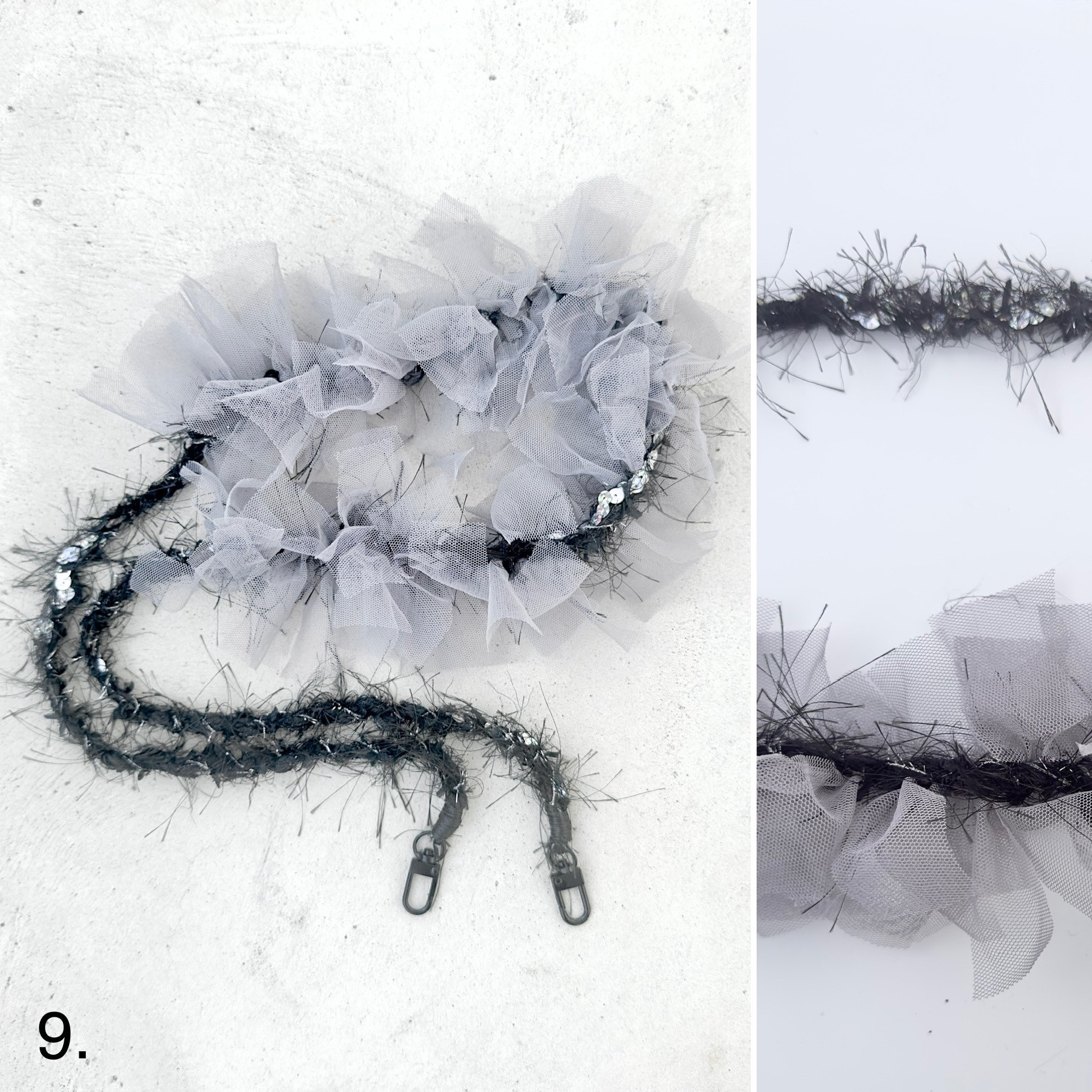 【丈夫で ふわふわ! 携帯ストラップ】BIGフリル スマホショルダー ショルダーストラップ