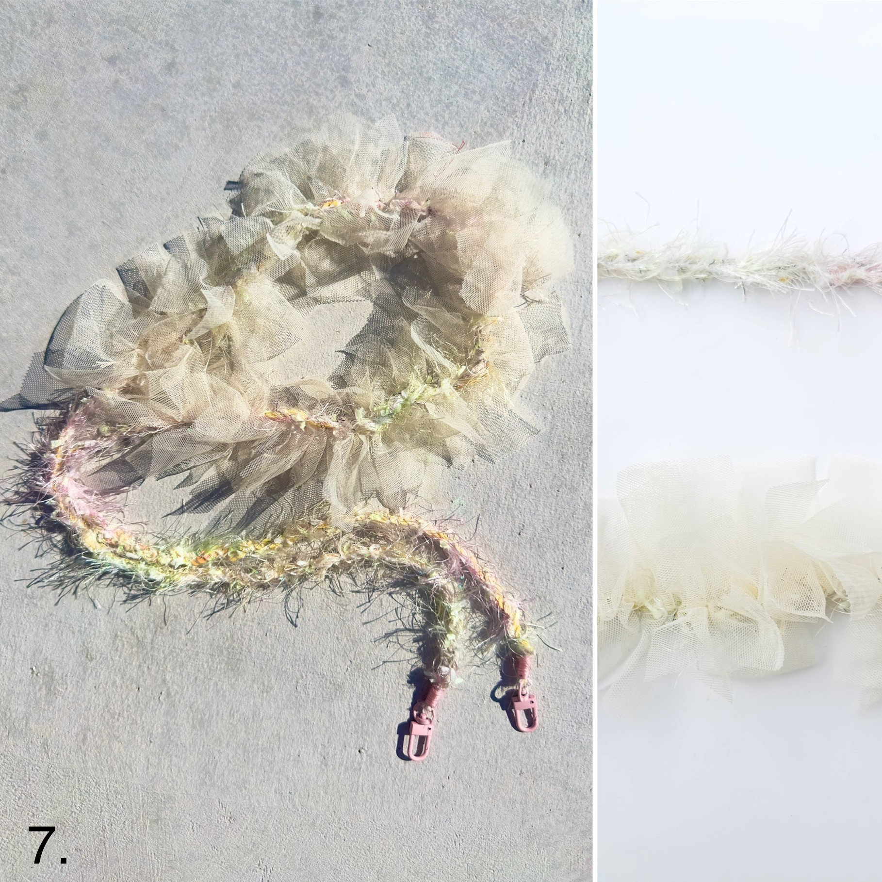 【丈夫で ふわふわ! 携帯ストラップ】BIGフリル スマホショルダー ショルダーストラップ