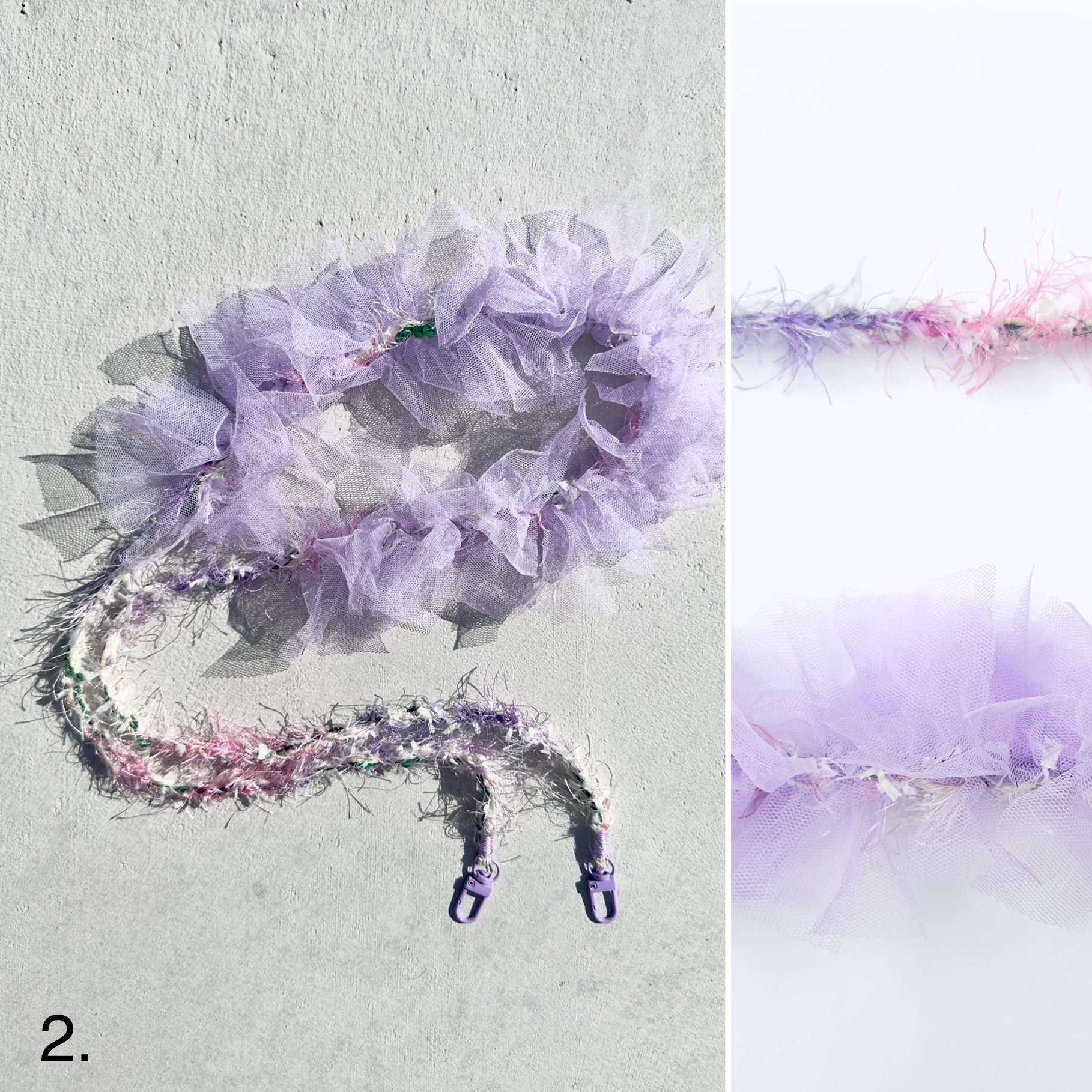 【丈夫で ふわふわ! 携帯ストラップ】BIGフリル スマホショルダー ショルダーストラップ