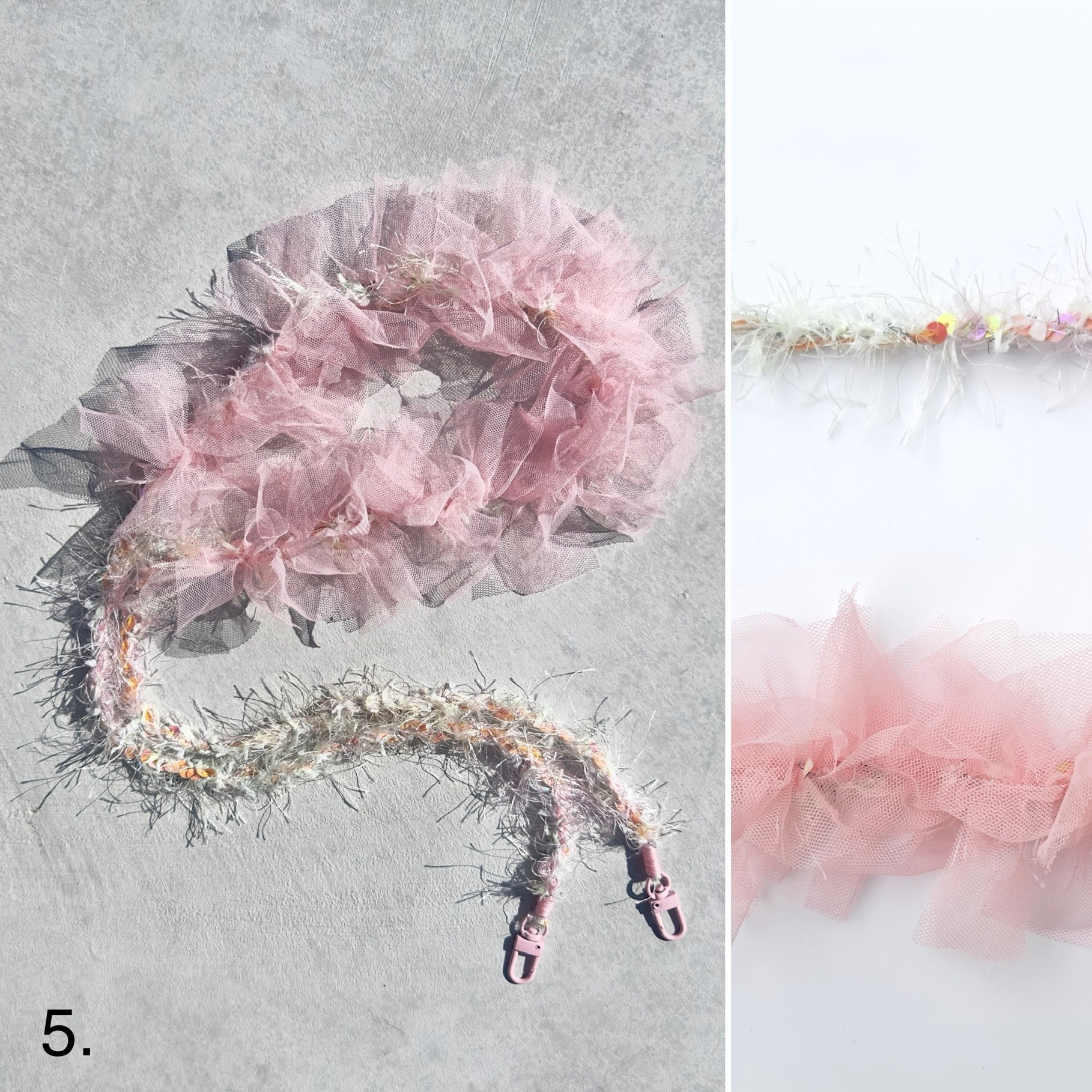 【丈夫で ふわふわ! 携帯ストラップ】BIGフリル スマホショルダー ショルダーストラップ