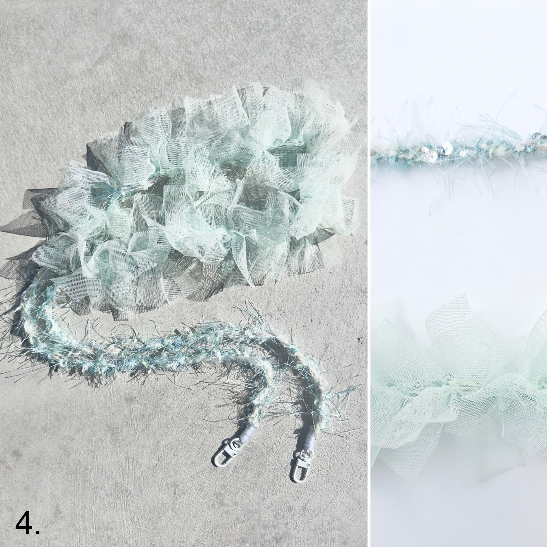 【丈夫で ふわふわ! 携帯ストラップ】BIGフリル スマホショルダー ショルダーストラップ